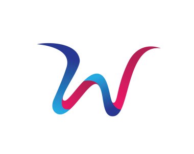 W iş mektupları logo ve sembolleri şablonu