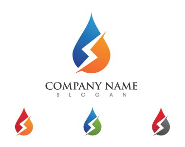 Vektör yıldırım simgesi logo ve şablon 