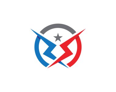 Vektör yıldırım simgesi logo ve şablon 