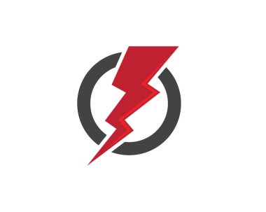Vektör yıldırım simgesi logo ve şablon 