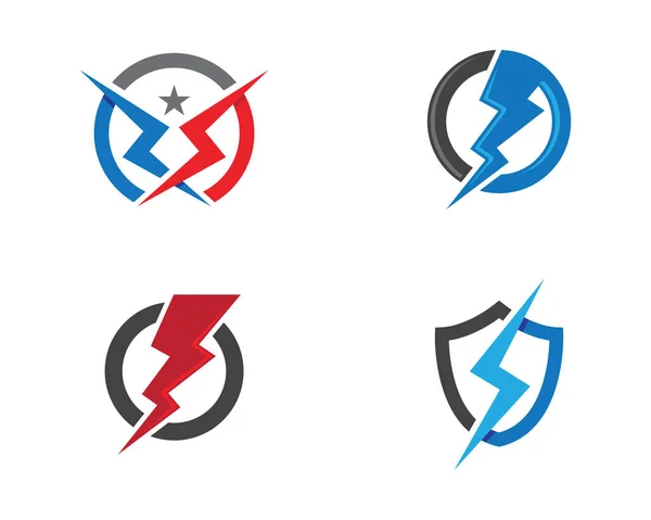 Vector bliksem pictogram logo en sjabloon — Stockvector