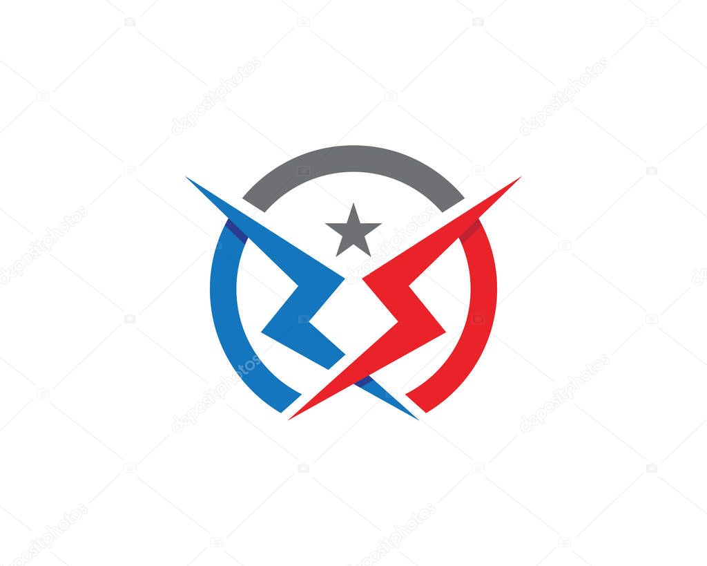 Vector lightning icon logo and template