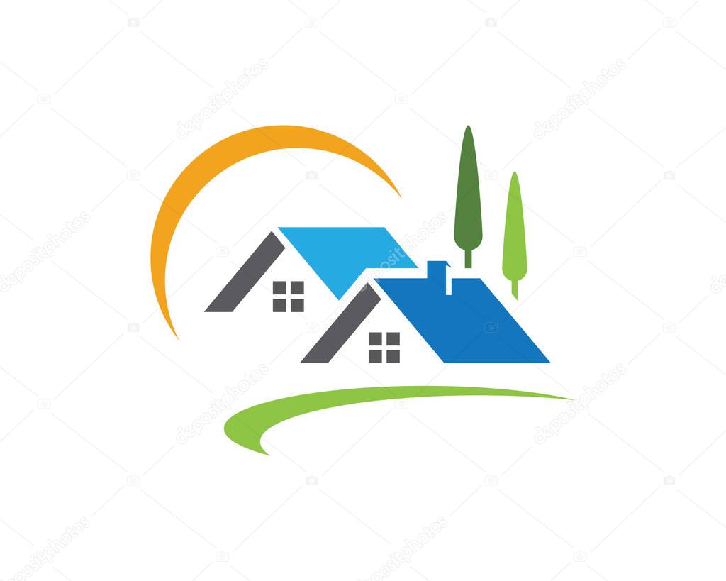 Real estate and home buildings logo icons template