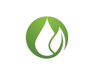  Doğal su yaprağı logosu ve sembol şablonu