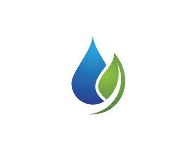  Doğal su yaprağı logosu ve sembol şablonu