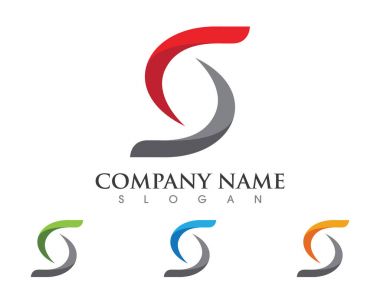 S harfli şirket logosu tasarım vektörü