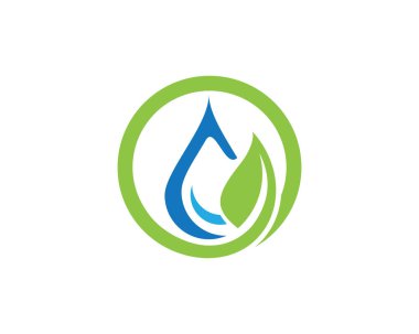  Doğal su yaprağı logosu ve sembol şablonu