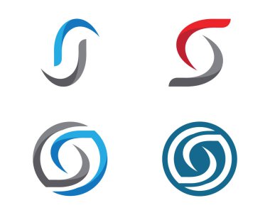 S harfli şirket logosu tasarım vektörü