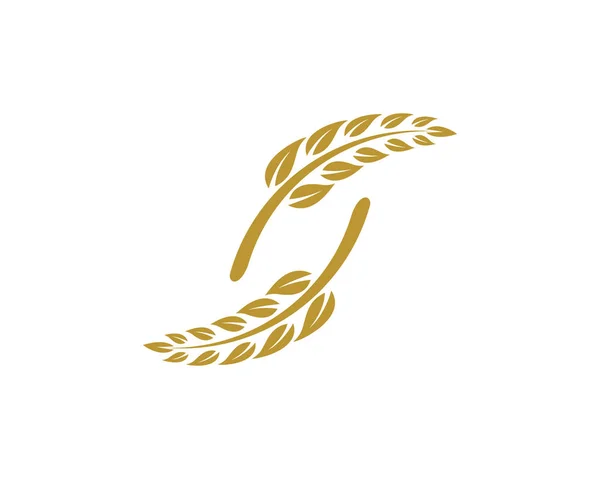 Farine d'avoine de riz logo annonce symbole modèle — Image vectorielle