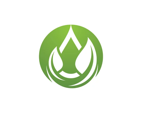 Naturligt vatten löv logotyp och symbol mall — Stock vektor