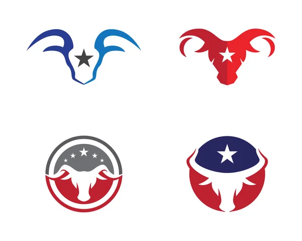 Bika és kecske állatok logó ans szimbólumok sablon — Stock Vector
