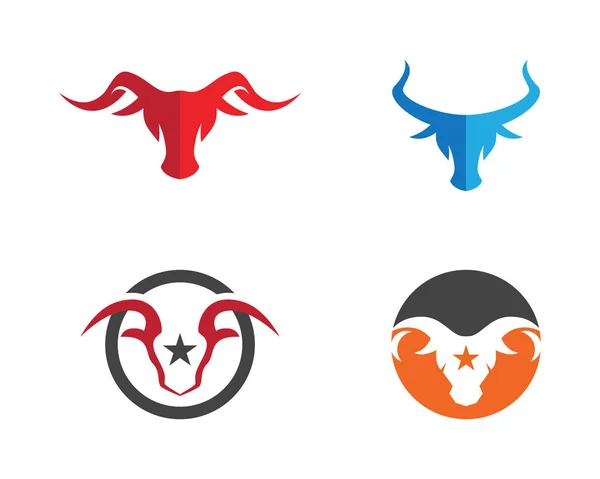 Býk a koza zvířata logo ans symboly šablona — Stockový vektor