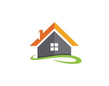 Emlak ve ev binaları logo simgeleri şablonu