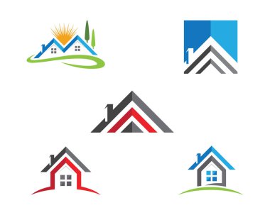 Emlak ve ev binaları logo simgeleri şablonu