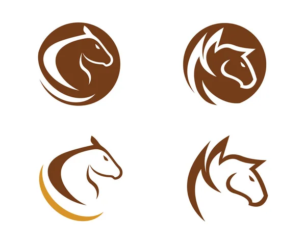Horse Logo Templat: Vektor hewan ikon dan templat - Stok Vektor