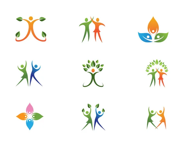 Дерево людей і шаблон логотипу природи здоров'я — стоковий вектор