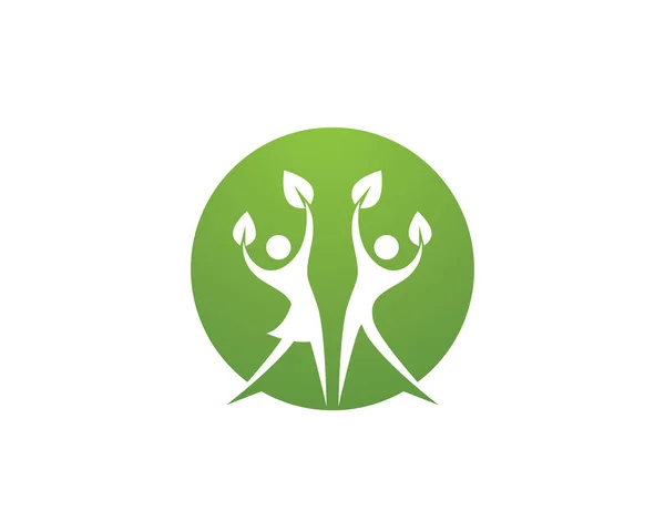 Plantilla de logotipo de naturaleza de árbol y salud — Vector de stock