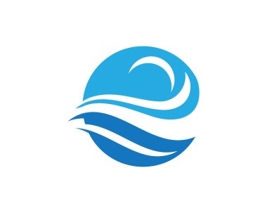 Deniz veya okyanus dalgaları, mavi su, sıçrama ve fırtına, vektör illüstrasyon