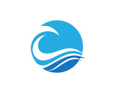 Deniz veya okyanus dalgaları, mavi su, sıçrama ve fırtına, vektör illüstrasyon