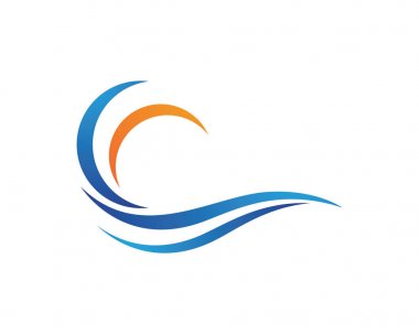 Deniz veya okyanus dalgaları, mavi su, sıçrama ve fırtına, vektör illüstrasyon