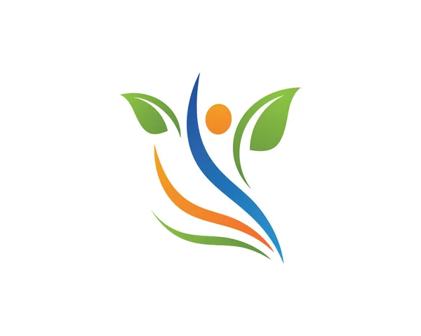 Λογότυπο και πρότυπο συμβόλων με φυσικό φύλλο νερού — Διανυσματικό Αρχείο