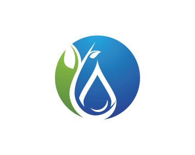  Doğal su yaprağı logosu ve sembol şablonu
