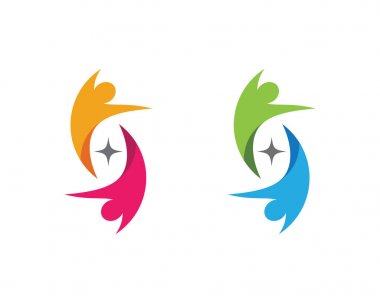 Ağaç yeşil insanlar kimlik kartı vektör logo şablonu