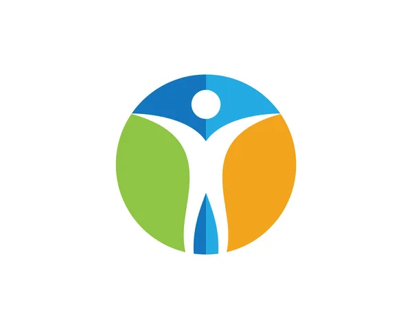 Modello logo vettoriale carta di identità verde albero persone — Vettoriale Stock