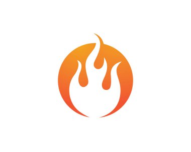 Yangın alev logo ve sembolleri şablonu