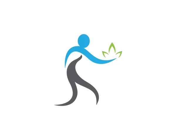 Fa zöld emberek személyazonosító igazolvány vektor logo sablonok — Stock Vector