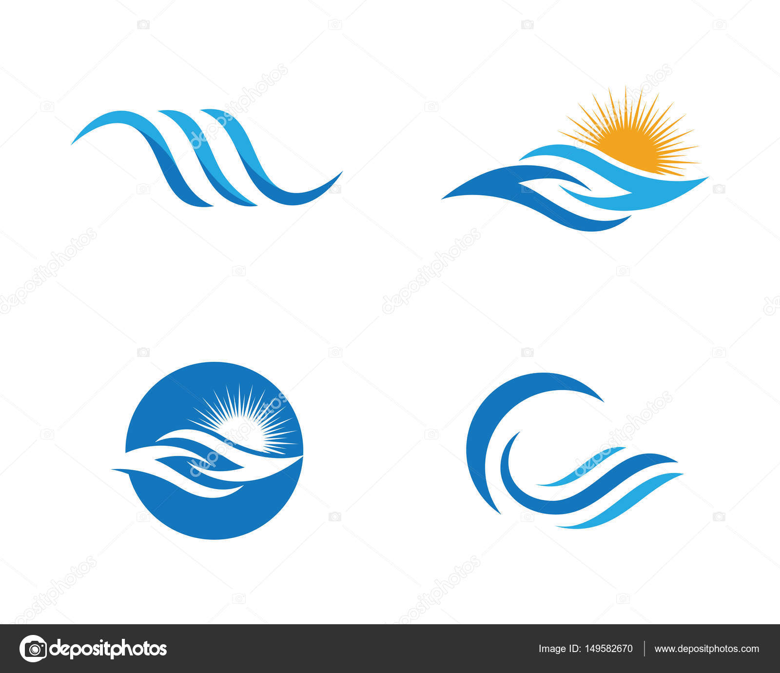 海や海の波 青い水 スプラッシュや強風 ベクトルイラストの波 ストックベクター C Elaelo