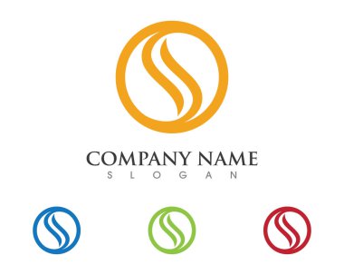 S harfli şirket logosu tasarım vektörü