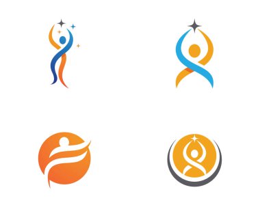 Ağaç yeşil insanlar kimlik kartı vektör logo şablonu