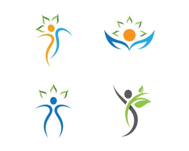 Ağaç yeşil insanlar kimlik kartı vektör logo şablonu