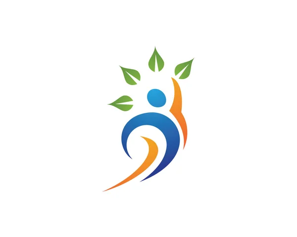 Logo zdravotní péče lidé a symbol — Stockový vektor
