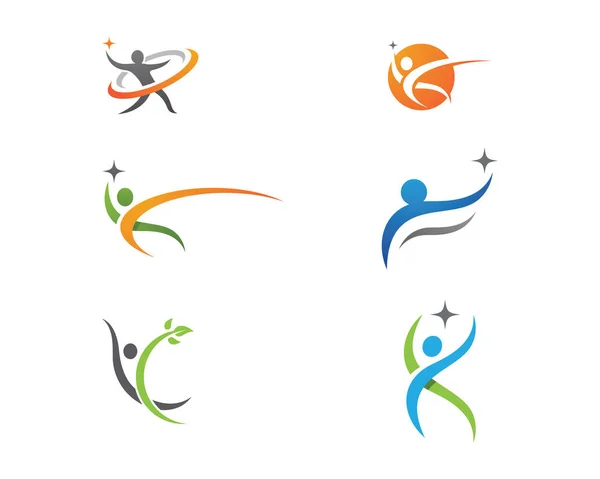 Logotipo y símbolo de las personas sanitarias — Archivo Imágenes Vectoriales