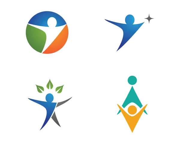 Sağlık insanlar logo ve sembolü — Stok Vektör