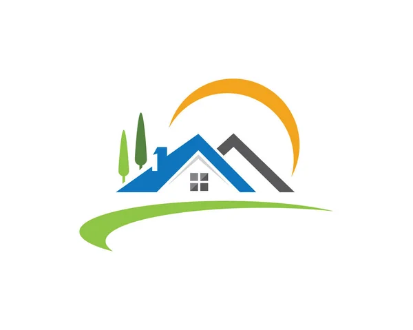 家や建物のロゴとシンボル — ストックベクタ