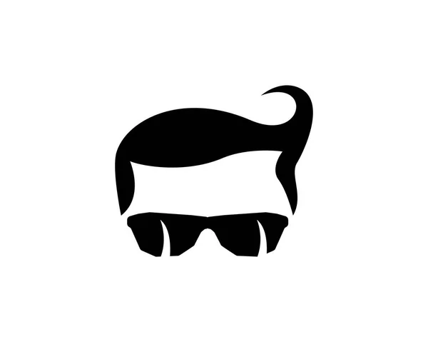 Geek Brille Kopf Symbole und Logo — Stockvektor