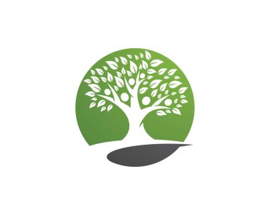 Vektör - ağaç yeşil insanlar kimlik kartı vektör logo şablonu