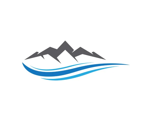 Logo et modèle Soleil et montagnes — Image vectorielle