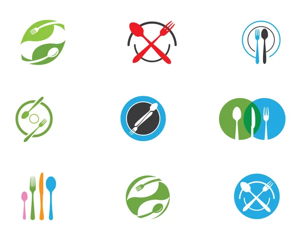 Restaurante logotipo da comida e símbolos — Vetor de Stock