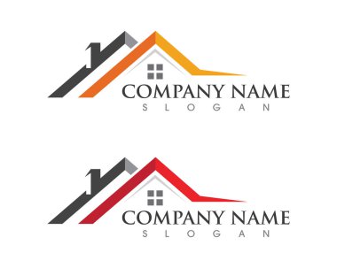 Emlak ve ev binaları logo simgeleri şablonu