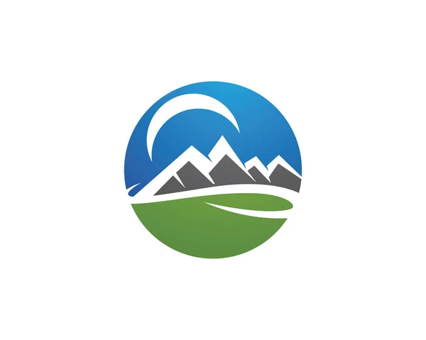 Λογότυπο ήλιο και βουνά και πρότυπο — Διανυσματικό Αρχείο