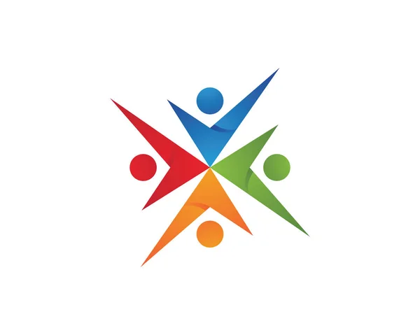 Logo Společenství lidí skupiny a symboly — Stockový vektor