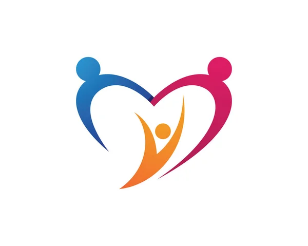Logo layanan keluarga dan kesehatan - Stok Vektor