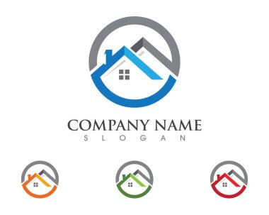 Emlak ve ev binaları logo simgeleri şablonu