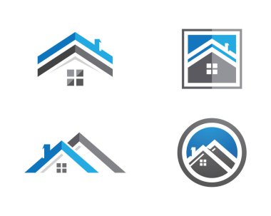 Emlak ve ev binaları logo simgeleri şablonu
