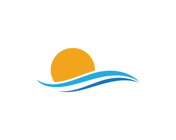 Águas onda logotipo do mar e símbolos — Vetor de Stock