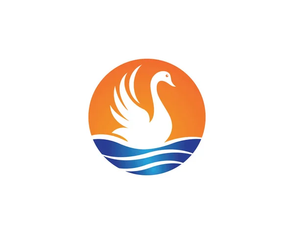Aplikasi ikon Templat logo Swan - Stok Vektor